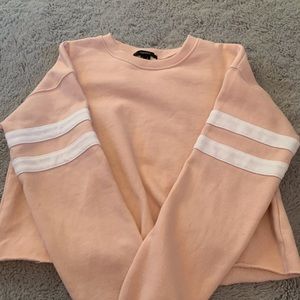 pink cropped crew neck